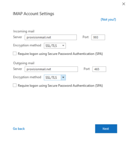 comcast imap settings for outlook 2013